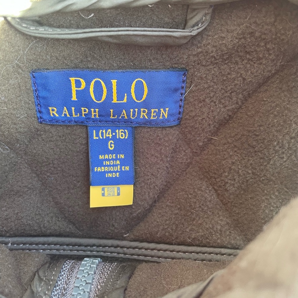 EUC Polo Ralph Lauren Boys Large 14-16 Army Green Water Resistant Vest - Picture 4 of 7